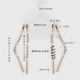 服装拍摄白底图衣架亚克力实木支撑架服装摄影直播道具展示架挂拍