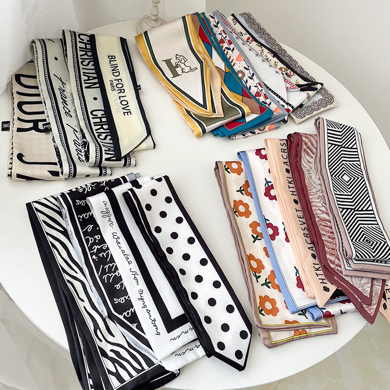 Estilo francés Internet celebridad bufanda banda para el cabello Niñas vintage pajarita banda para el cabello largo Corea del Sur ins cuerda para el cabello accesorios para el cabello