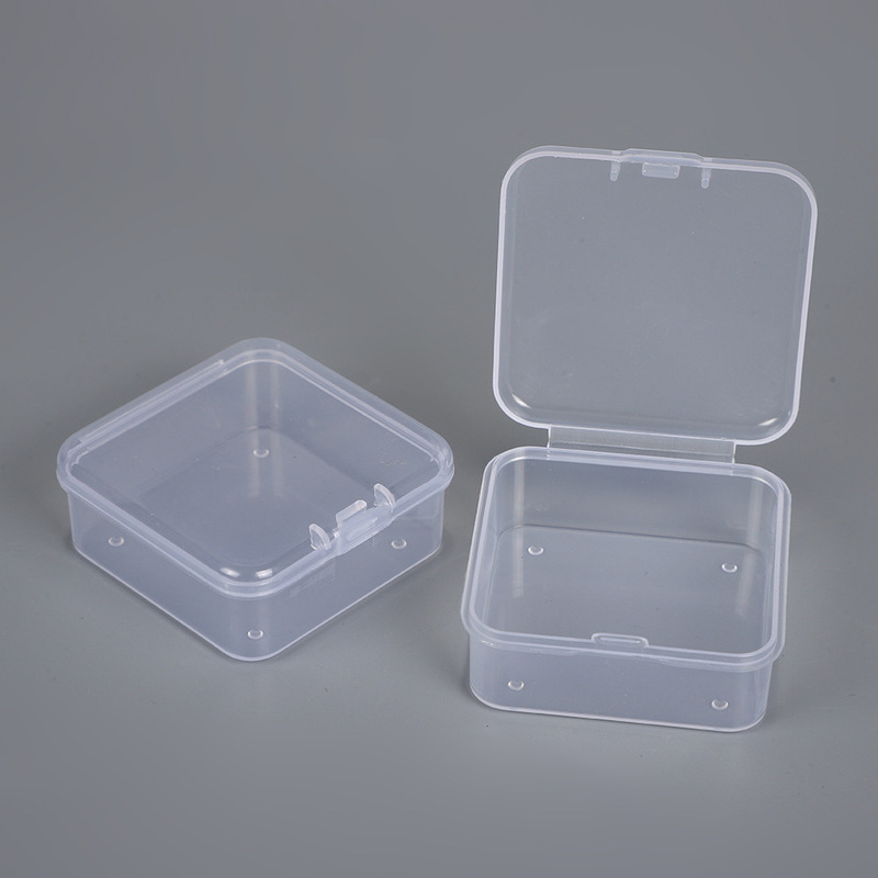4.5 Square Transparent Pp Plastic Box Dust-Proof Covered DIY Bean Storage Box Jewelry Manicure Packaging Box Material Box