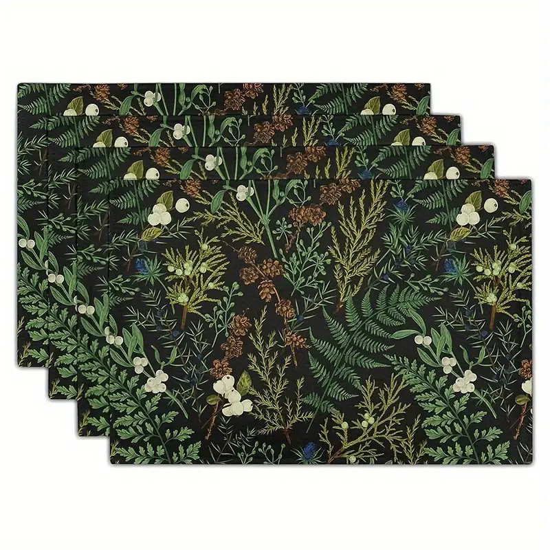 Transfronterizos lino almohadilla de mesa Aliexpress TEMU Amazon almohadilla de mesa cuadrada búfalo rojo almohadilla de Navidad Día de la Independencia