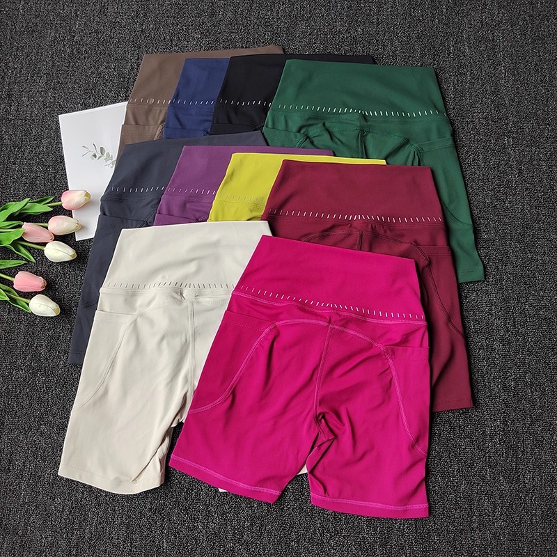 Nube sensación de cintura alta pantalones elásticos de caderas de verano sin pantalones íntimas apretadas de ciclismo rápido secado pantalones cortos de yoga de damas