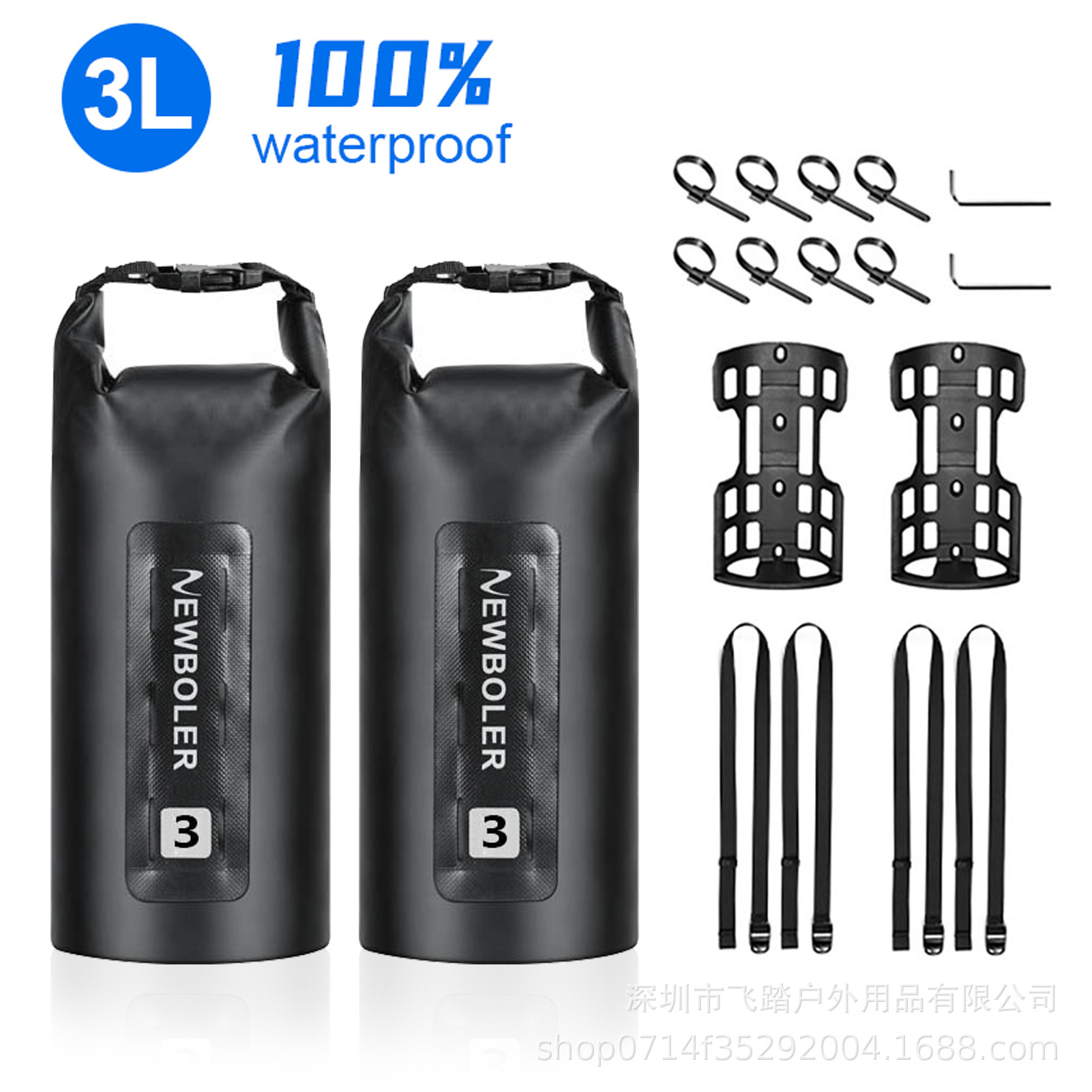 NEWBOLER portátil multifuncional bicicleta tenedor bolsa 3L7L impermeable montaña carretera marco bolsa cross-country de larga distancia