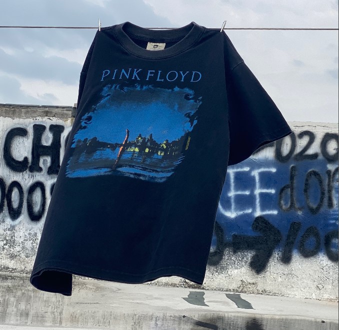 Vtg半袖男アメリカンヴィンテージマンソンセントレトロダークダーク欧米古いfogスタイルハイストリートtシャツ