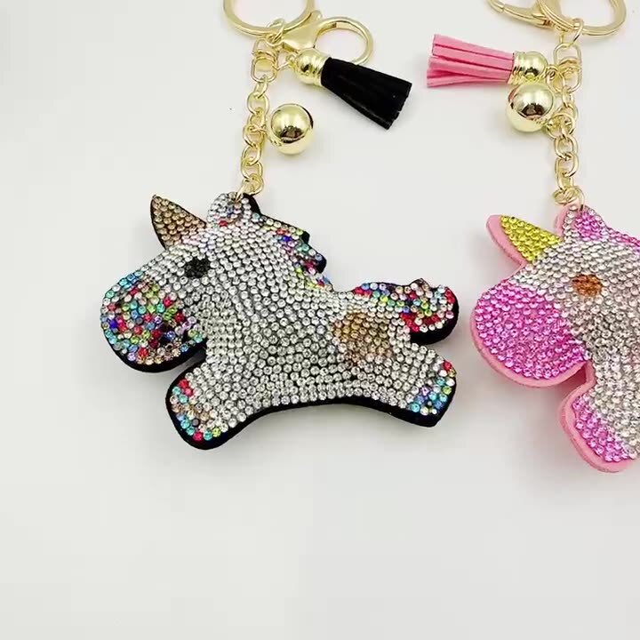 Creative Cartoon Unicorn Keychain Tassel Craft Gift Pendant Fashion Couple Animation Keychain Wholesale