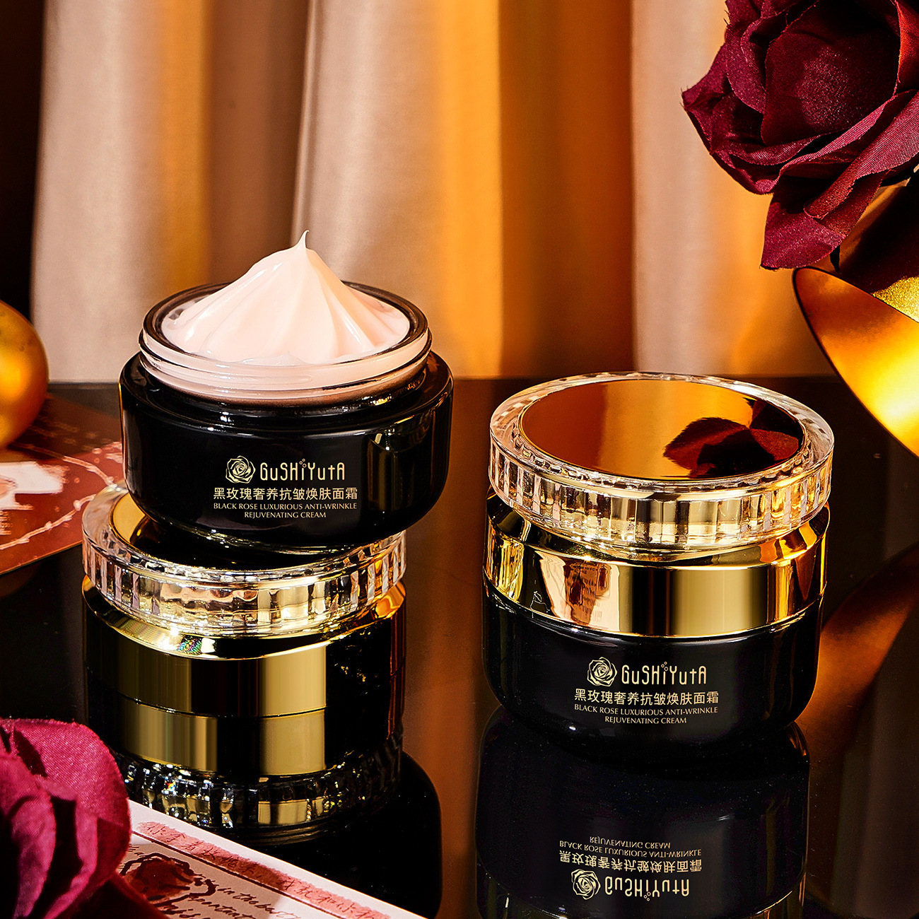 故事与她黑玫瑰奢养抗皱焕肤面霜源头厂代发批发平台爆款高档面霜
