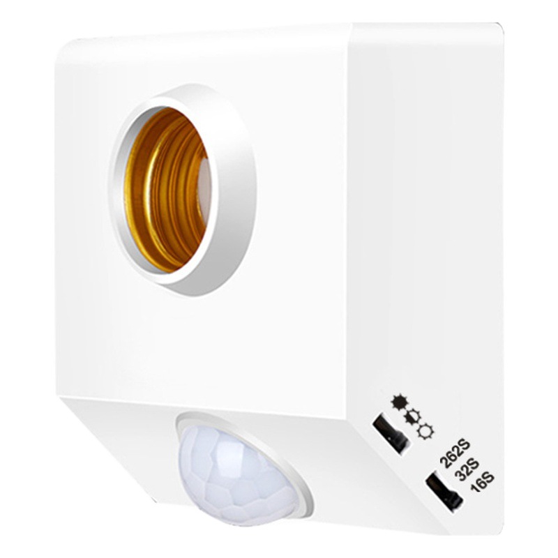 Soporte de lámpara de inducción de cuerpo humano sonido infrarrojo y control de luz E27 soporte de lámpara corredor 86 tipo tornillo de retardo inteligente soporte de lámpara Plana de Montaje abierto