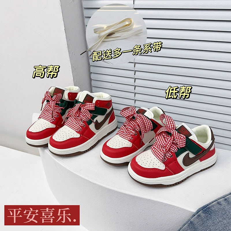 Air Jordan, высокие кроссовки, универсальные низкие красные кеды для отдыха для мальчиков, мягкая подошва