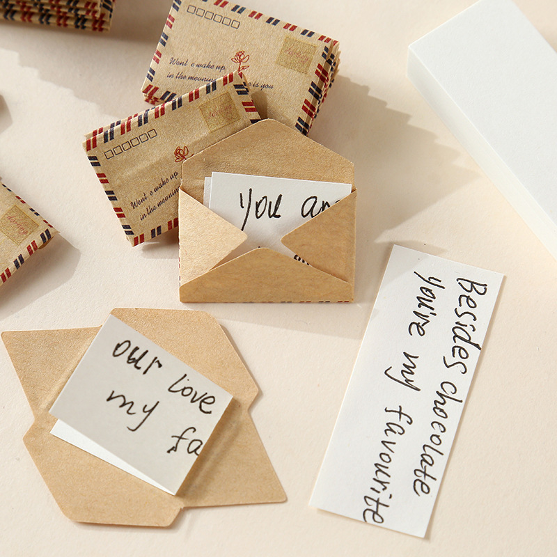 Cross-Border DIY Mini Paper Envelope Love Letter Niche Couple Confession Note Male and Female Friend Sticker Sticker