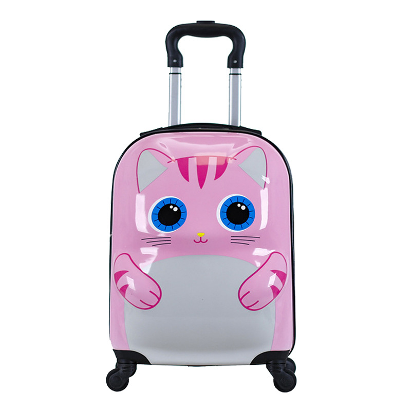 Pequeño león equipaje caja de la carretilla de los niños de dibujos animados gatito cocodrilo contraseña caso 18 pulgadas de moda maleta de embarque