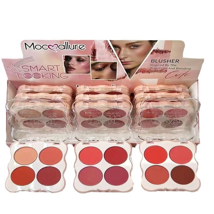Mocoallure nuevo comercio exterior sombra de ojos transfronteriza multicolor mate perlada color tierra brillante blush maquillaje al por mayor