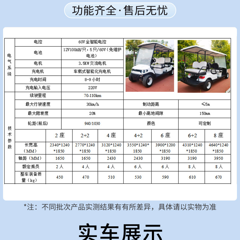 Electric Sightseeing Vehicles for Tourist Attractions, Real Estate Viewing Vehicles, Property Patrol Shuttles, Foreign Trade Cross-Border Golf Carts