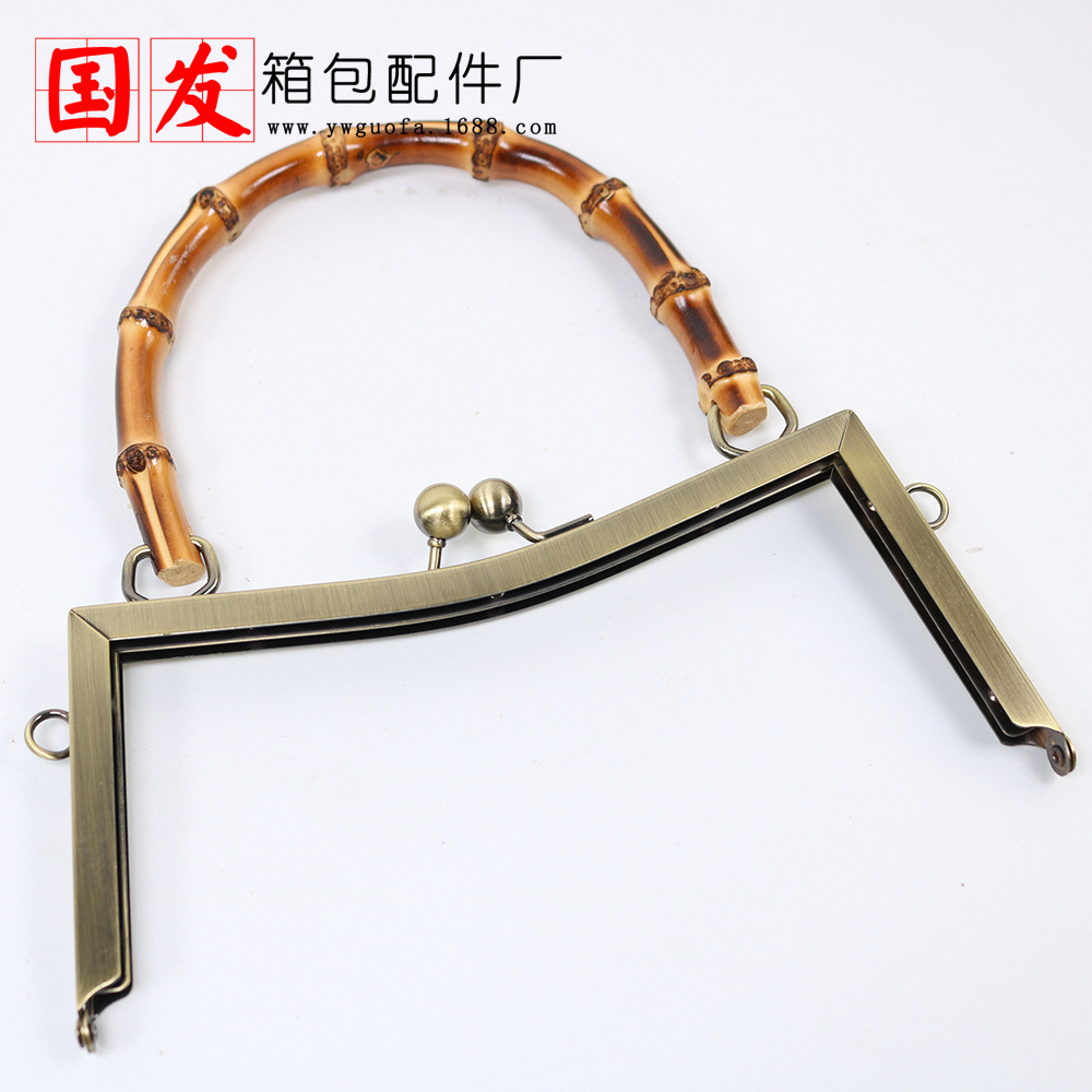 Agujero de tornillo 20,5 cm cóncavo cintura de bambú brillante oro de mano de bambú real oro de mano de mano de mano