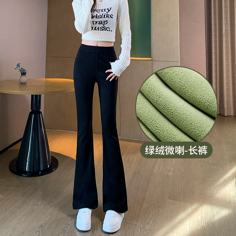 보습 부츠컷 팬츠 [그린 벨벳 팬츠]