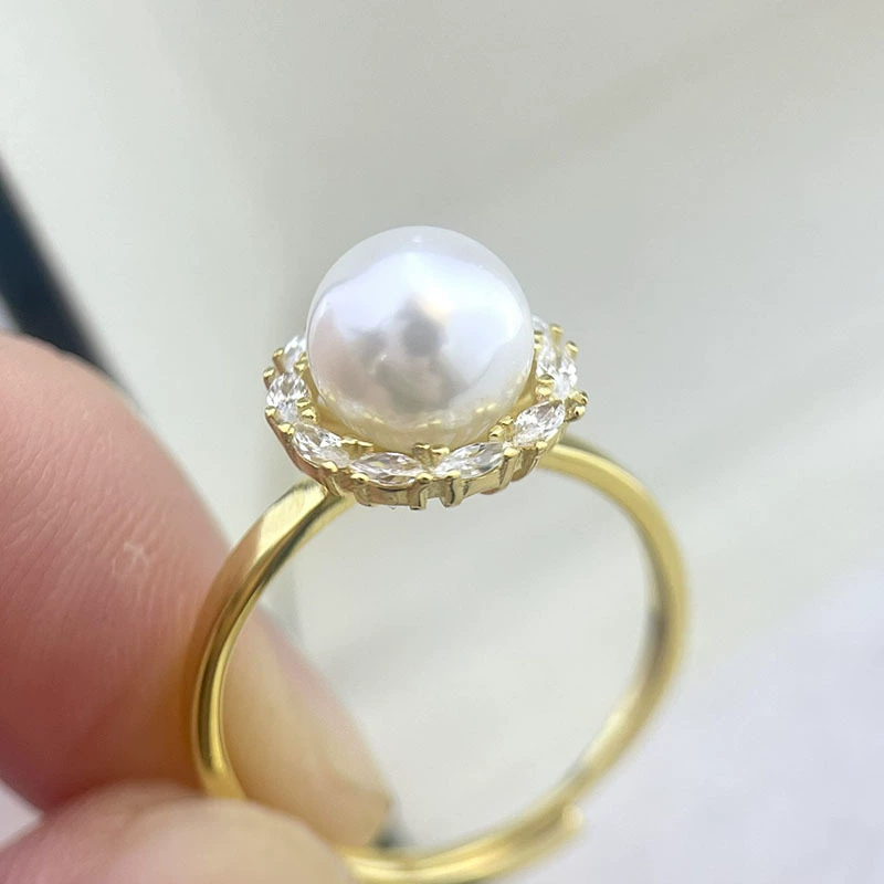 Бусы-жемчужины, аксессуары, S925, модное классическое универсальное кольцо солнечная энергия, DIY, образец серебро 925, простая и элегантная конструкция
