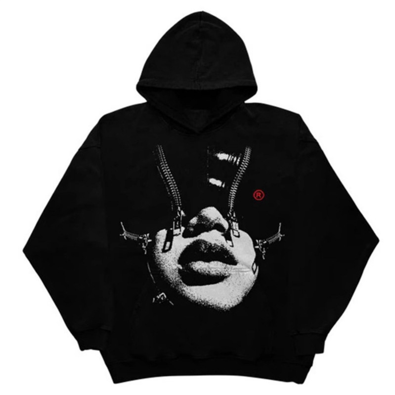 Designer Men's Hooded Sweatshirt Gothic Hip-Hop Style High Quality Casual Men's Street Sports Y2K Hooded