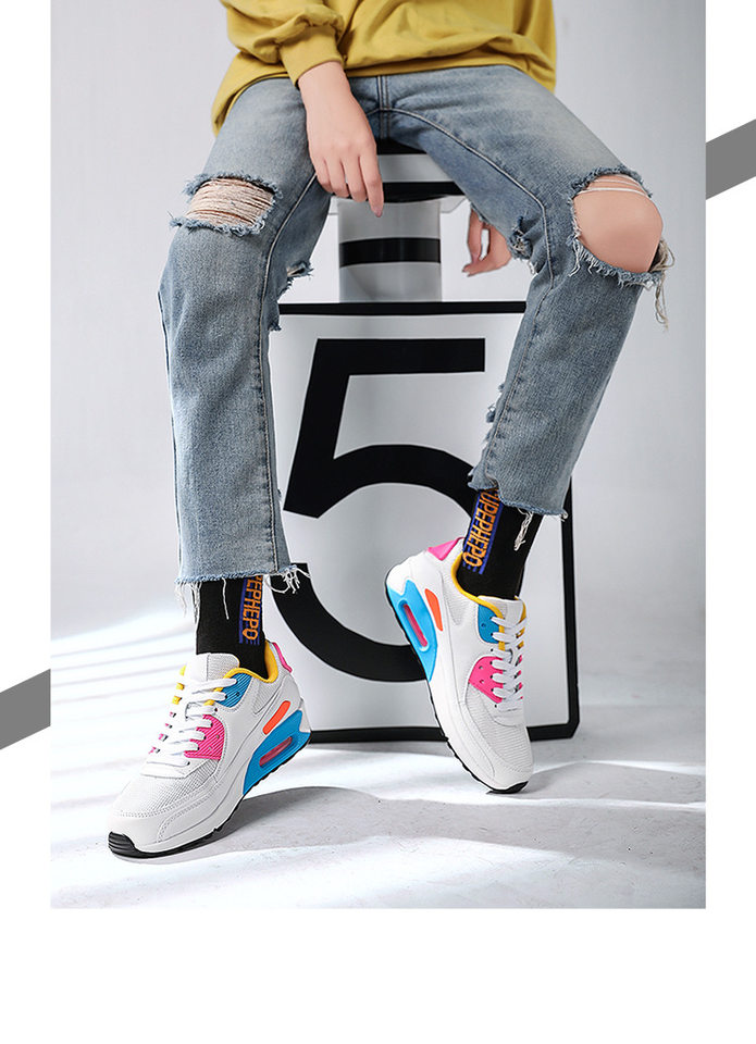 Giày sneaker thể thao đế dày cổ thấp buộc dây phối màu unisex — AD-0590 màu trắng, AD-0590 toàn màu đen, AD-0590 trắng xám vàng, AD-0590 đen trắng chi tiết 34