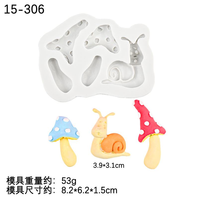 Pequeña flor hada estilo pastoral forma de hongo silicona fondant dibujos animados puerta de madera molde de pastel pastel decoración de chocolate epoxi