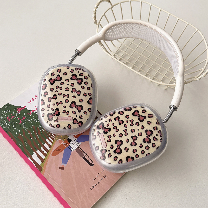 Leopard Print Bow Tie Suitable for AirPods Max2 Protective Cover Apple Over-Ear Ear Caps Earphone Shell Leopard Print Bow Tie Suitable for AirPods Max2 Protective Cover Apple Over-Ear Ear Caps Earphone Shell