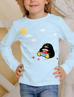 Cross-border European and American Amazon new hot sale children's 3D digital printing cute universal in stock long-sleeved T-shirt base