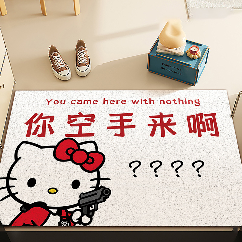 入户门地垫卡通风刮泥蹭土防滑地垫进门pvc可裁剪丝圈地垫可代发|undefined
