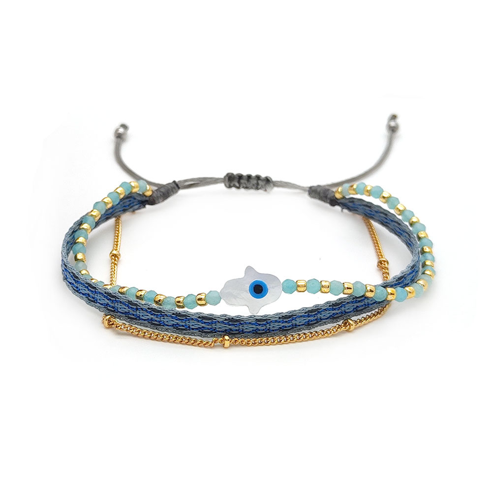 6g Weight Bracelets Classification 1 Piece Quantity Daily, Street Occasion Polyester cotton, Seed Bead, Copper Material Devil's Eye, Palm Pattern Women's Gender Beaded, Knitting Design IG Style, Casual, Retro Style IG Style Casual Retro Devil's Eye Palm Polyester Cotton Seed Bead Copper Beaded Knitting Women's Bracelets 9