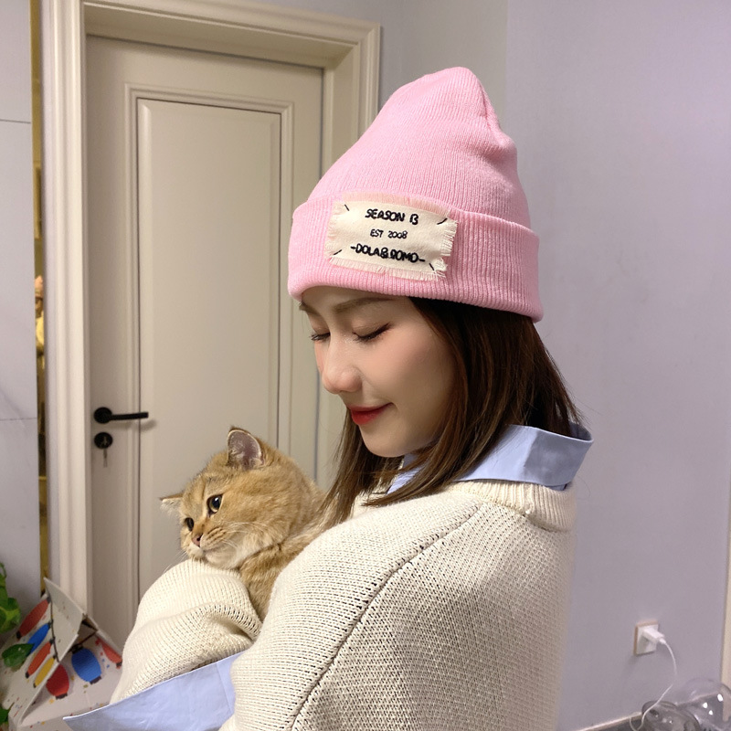 炸街毛线帽子 甜美可爱瓜皮帽网红男女秋冬针织帽韩版简约针织帽