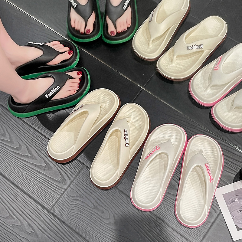 Summer Height Increasing Flip-Flops Women, Outdoor And Indoor Use, Thick Non-Slip, Fashionable Soft Top Quality Sole, Lightweight_voghion.com