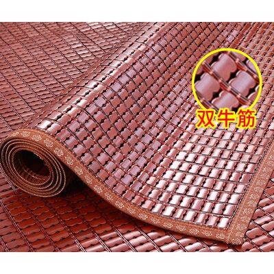 Mahjong seats summer sleeping mat Mahjong 1.5 rice 1.8 Mat fold student dormitory Bamboo mat Double summer summer