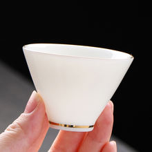 T1FI羊脂玉瓷功夫茶杯德化白瓷喝茶小杯子陶瓷单杯茶具茶碗品茗杯