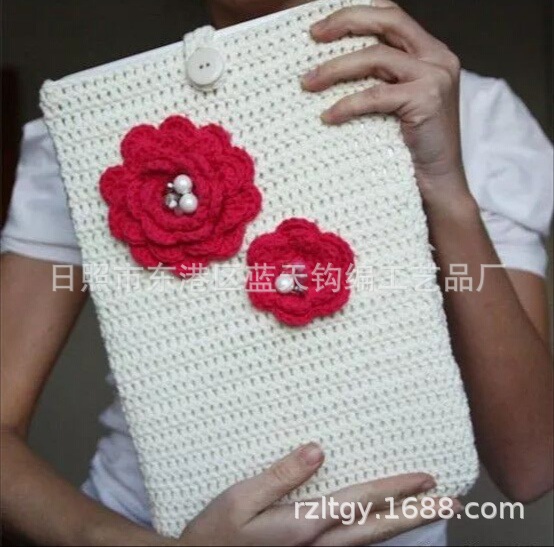 毛线手钩包、钩针毛线包包，毛线钩花包