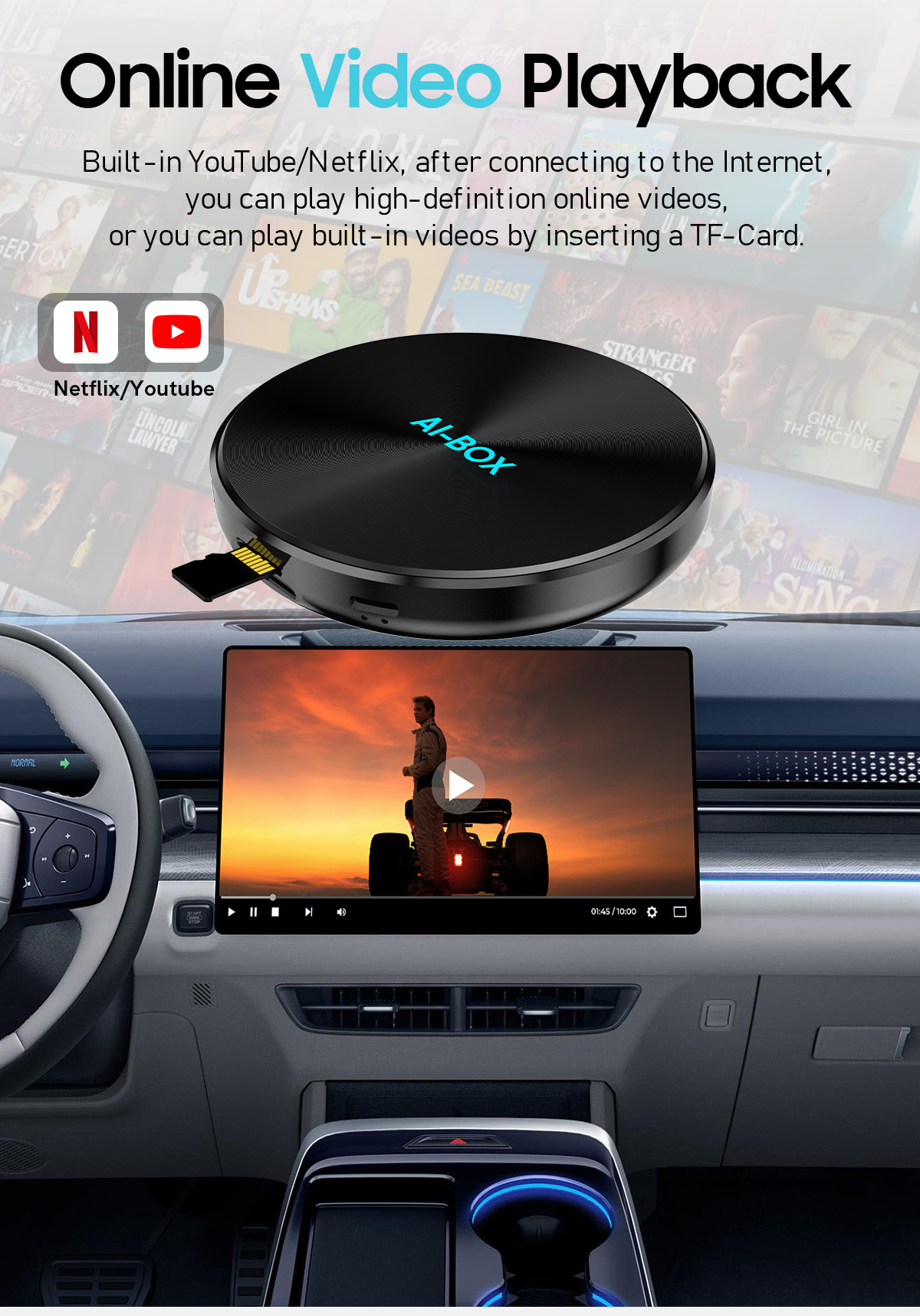 Smart car wireless carplay box, converts original car wired system to wireless carplay box, Android box, Qualcomm