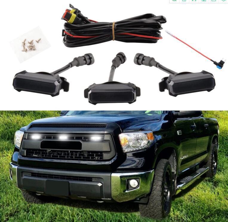 Suitable for TOYOTA Tantu TRD medium mesh grille light TOYOTA TUNDRA medium mesh small yellow light decorative daytime running light
