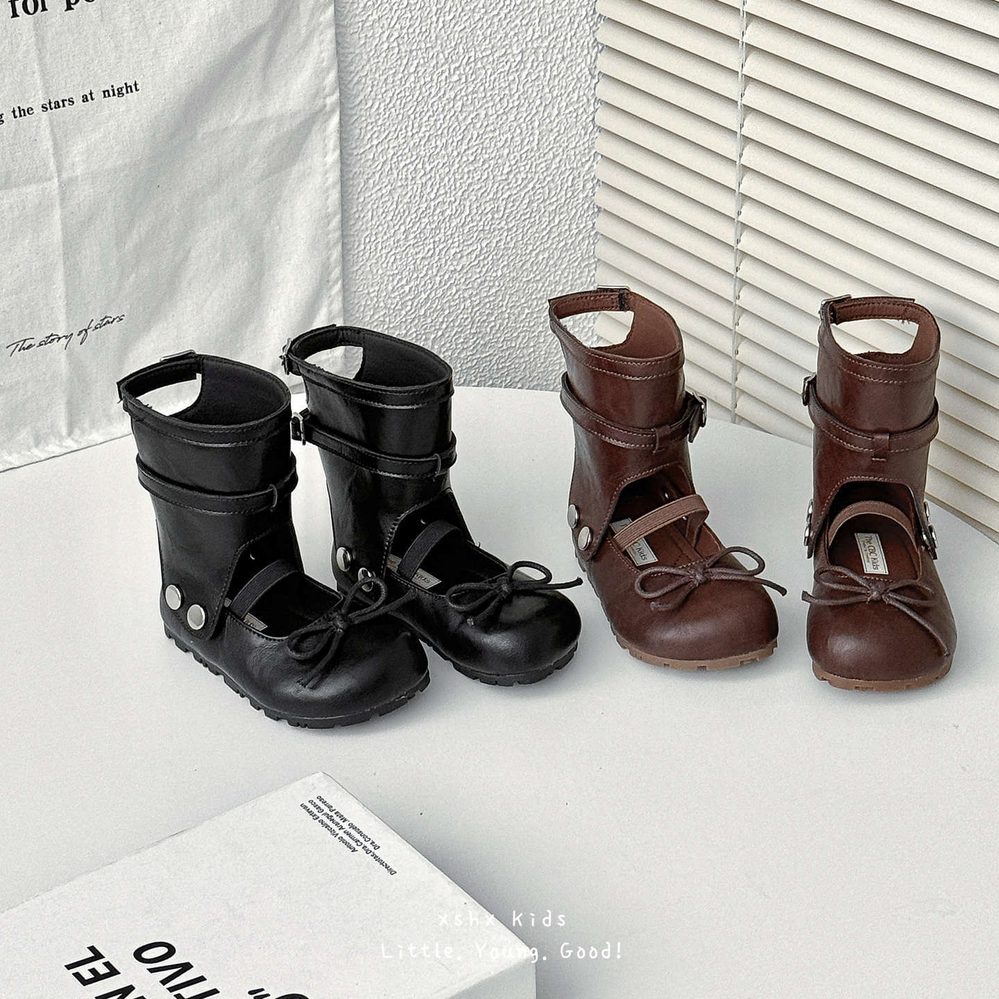Xshx Two-Wear Boots｜Girls Autumn Detachable Long Ballet Mary Jane Boots Retro Versatile Boots Look Longer