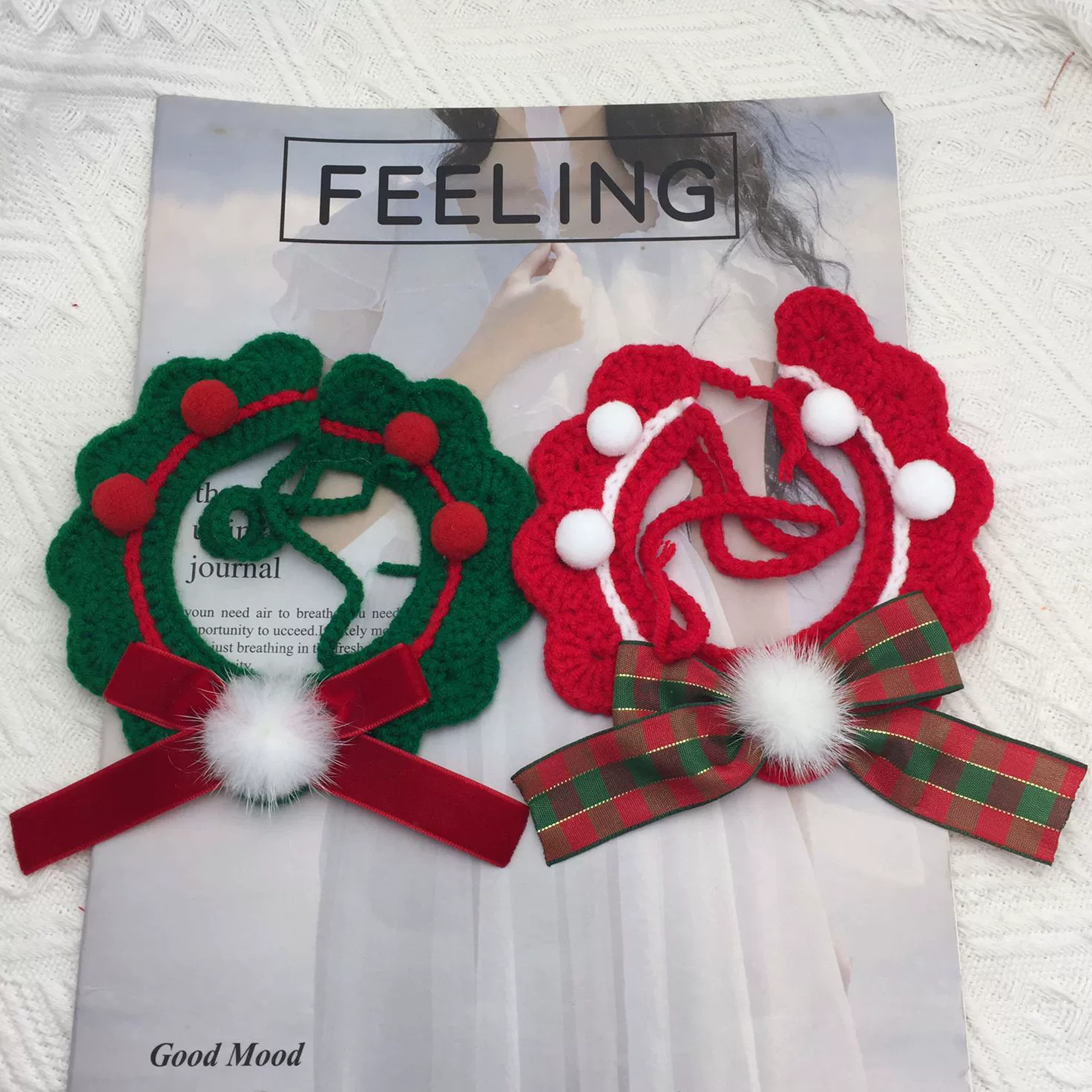 Домашнее животное кошка Рождественская собака ручной крючок шерстяной вязаный нагрудник воротник английские короткие американские короткие куклы милое полотенце в вертеле