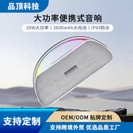 外贸新款20W大功率便携式蓝牙音响 IPX4防水 RGB灯光户外无线音箱