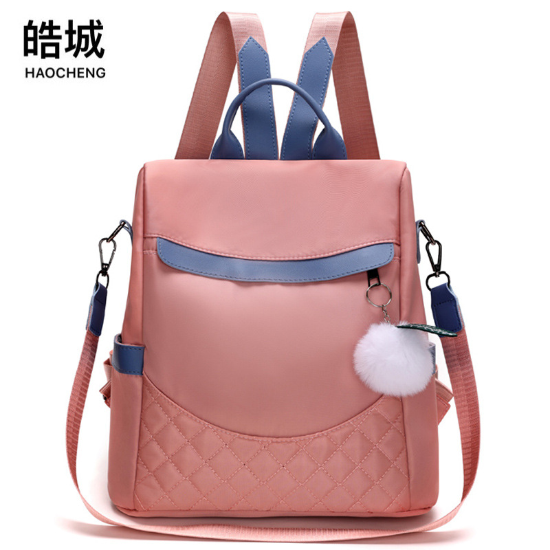 Spot wholesale 2023 nueva mochila antirrobo de nailon casual para mujer, mochila simple y versátil de gran capacidad de doble uso