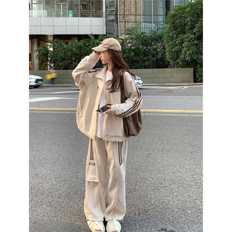 运动套装女春秋学生韩版宽松显瘦时尚网红卫衣休闲两件套跑步服潮|undefined