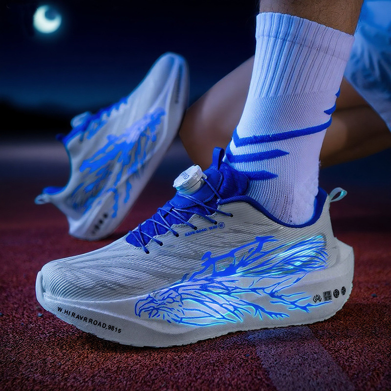 Nuevos zapatos para correr para hombres y mujeres, baja línea ligera transpirable doble red espesada latido cardíaco fluorescente para padres e hijos placa de carbono deportivo image 7