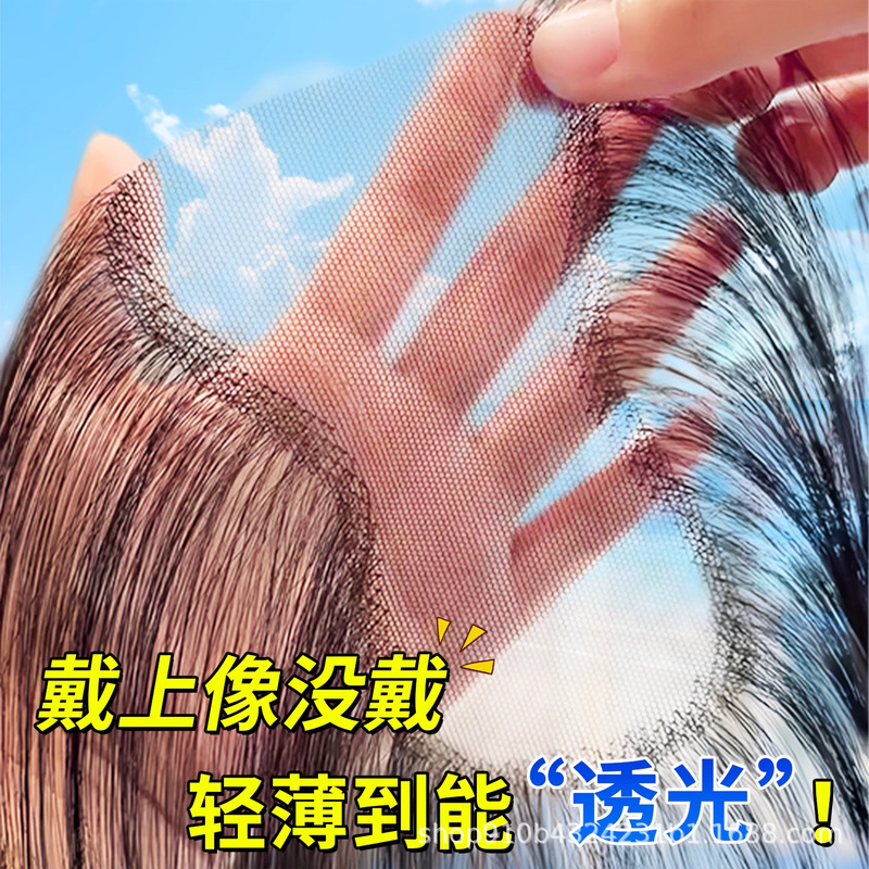 Wig for Women, Hair Replacement Piece on Top of Head, Natural and Traceless, Covering White Hair, Increasing Hair Volume, Fluffy and High Cranial Top Hair Replacement Piece