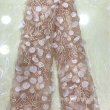 时尚新款 网布珠片绣花激光立体花色线整批女装裙花边服装辅料