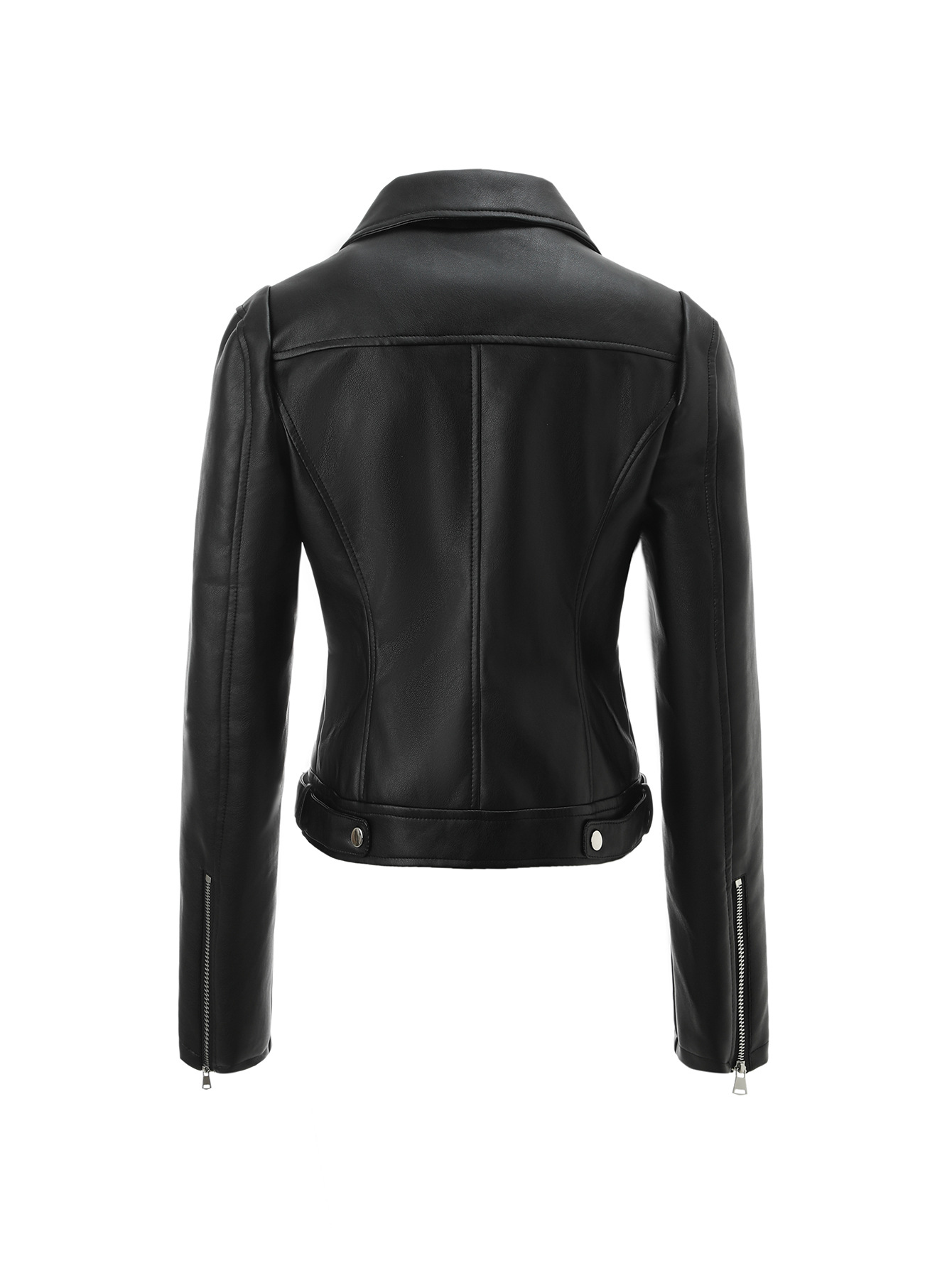 Cross-border women's PU leather jacket European and American motorcycle style lapel waist jacket Women's jacket 3
