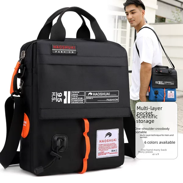 Factory wholesale new men's shoulder messenger bag casual men's bag portable briefcase canvas waterproof outdoor bag