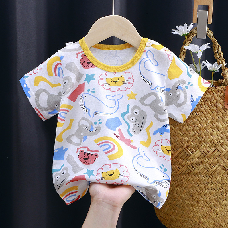 Children's short-sleeved t-shirt cotton girls summer