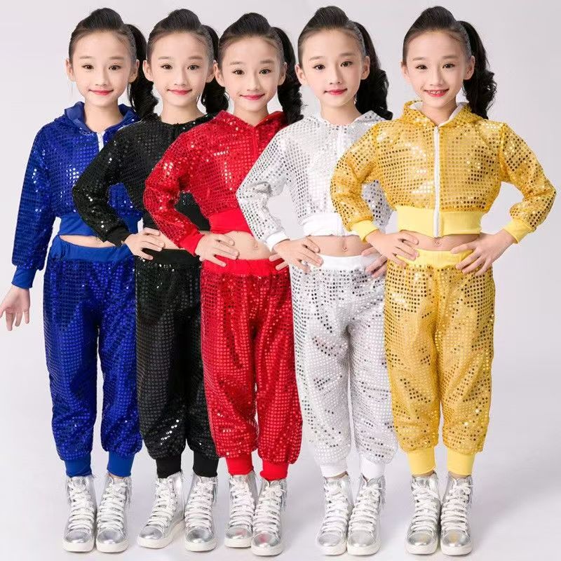 Children's Sequin Costume Hip-Hop Hip-Hop Performance Costume Jazz Modern Dance Costume Hip-Hip Dance Lala Group Sports
