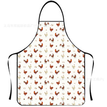 创意防水围裙 简约公鸡印花围裙 家居防油污个性罩衣无袖围裙批发