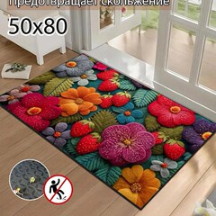 跨境temu加厚水晶绒硅胶底地垫家用玄关入户耐脏耐磨门垫浴室防滑