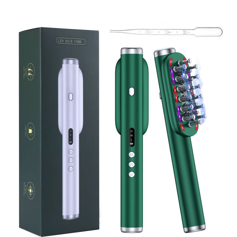新しい多機能ヘッドマッサージコーム、頭皮液体ガイド、ヘアケア導入コーム、振動赤色光ヘアケアコーム|undefined