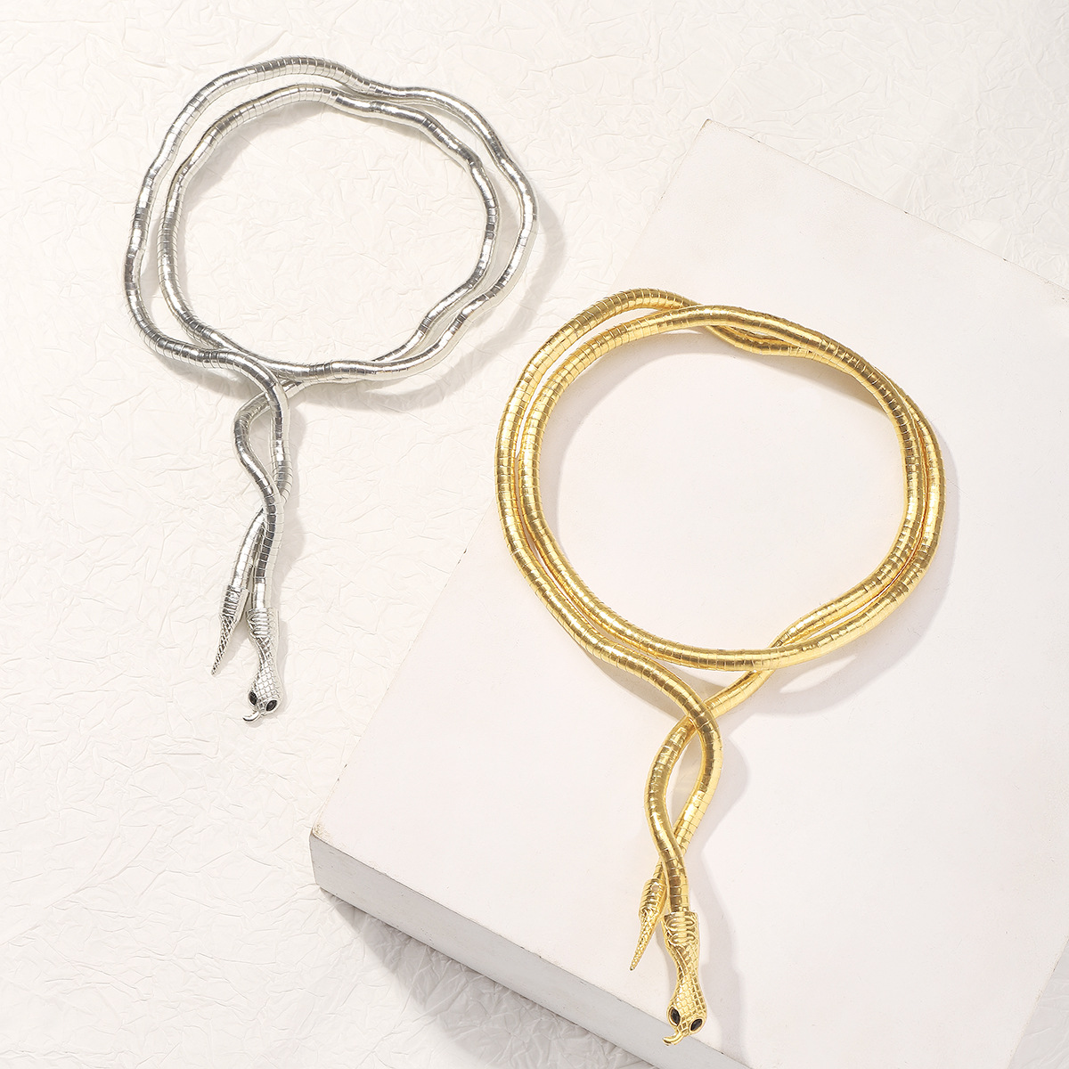 Personalised Wrapped Snake Necklace And Adjustable Bracelet Set_voghion.com