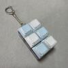 Double row six buttons - transparent shell - double layer blue and white cap