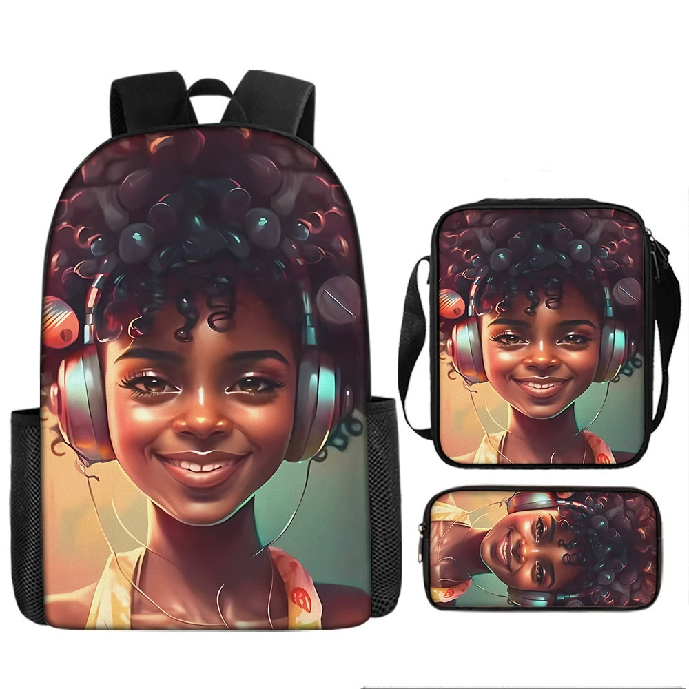 Cartoon children's capacious backpack, school bag, set, direct factory sales, 3 piece set